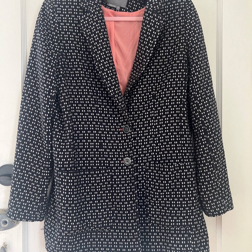 Anthropologie Filipa Textured Black & White Blazer Medium - Picture 3 of 12